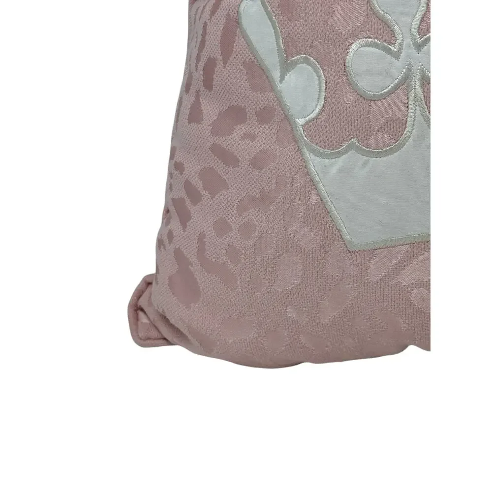 Juicy Couture Pink Cheetah Crown Throw Pillow 15x15 Y2K Home Decor Accent